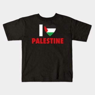 I Love Palestine With My Heart - I Stand With Palestine Kids T-Shirt